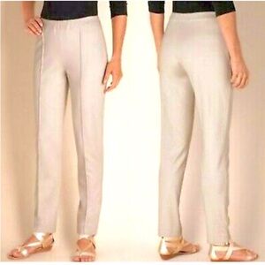 Soft Surroundings cream pin tuck pants